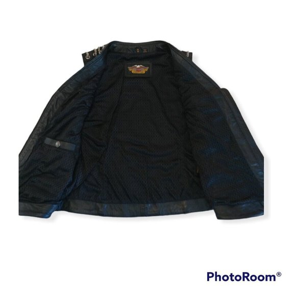 Women's Medium M Harley-Davidson Leather Fabric (back) Vest 98102-95VW NWT - Picture 6 of 7